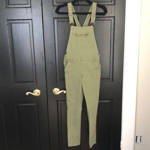 Denim green overalls
